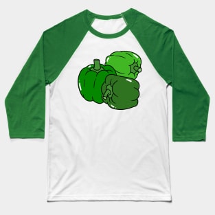 Three Green Bell Peppers Baseball T-Shirt